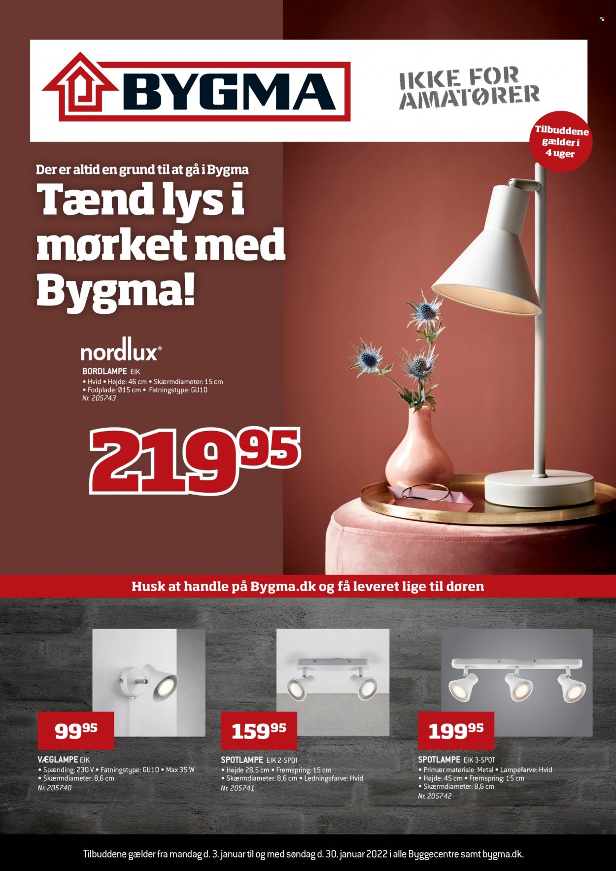 Bygma tilbud  - 03.01.2022 - 30.01.2022 - tilbudsprodukter - bordlampe, Nordlux. Side 1.
