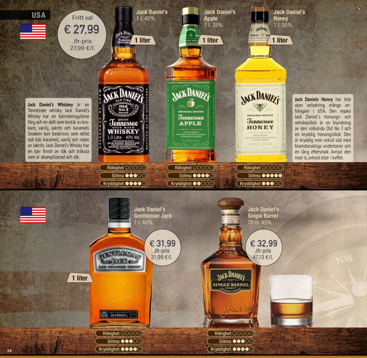 Calle tilbud  - 23.03.2022 - 31.12.2022 - tilbudsprodukter - Jack Daniel's, whisky. Side 34.