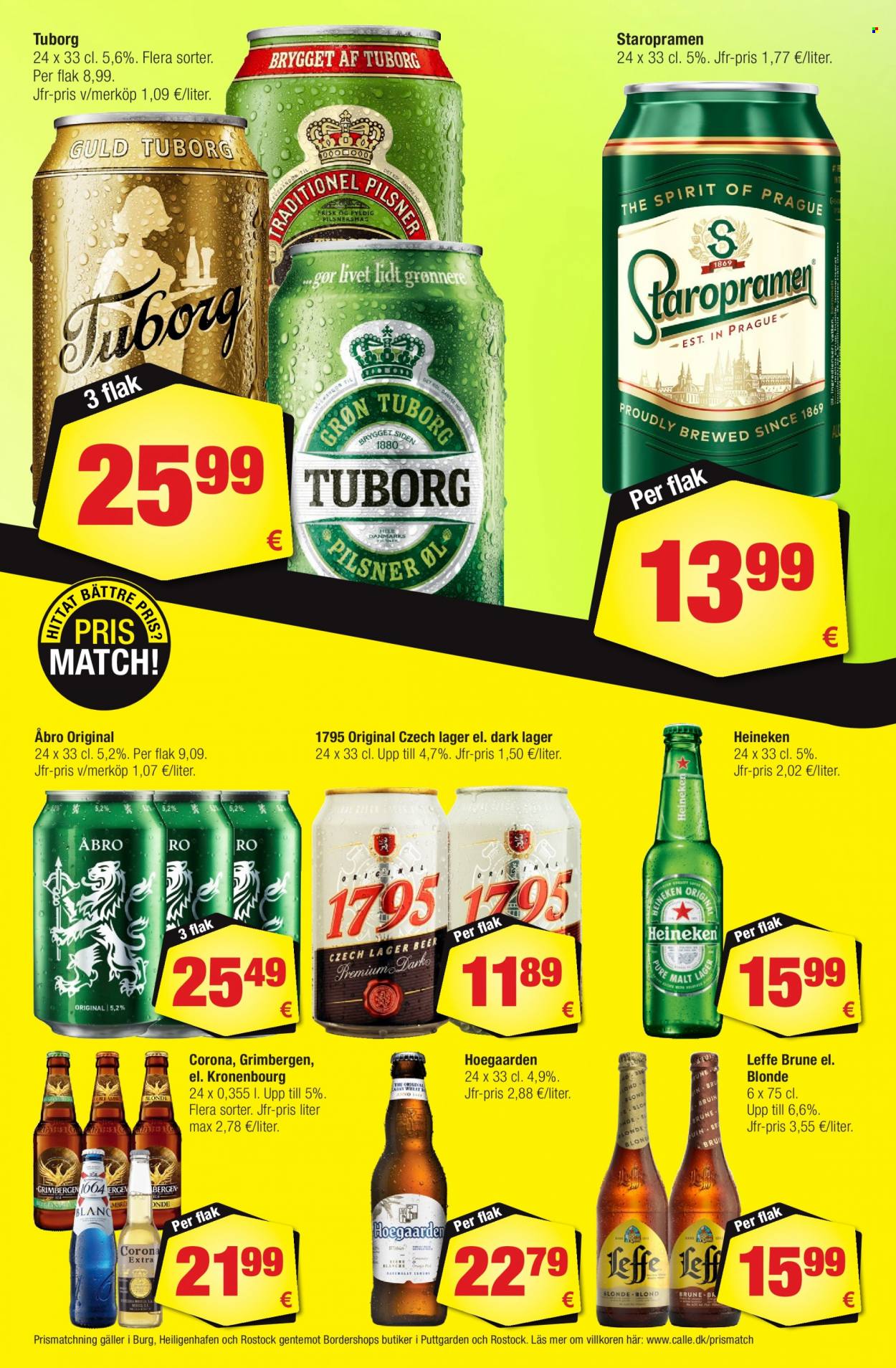 Calle tilbud  - 09.11.2022 - 03.01.2023 - tilbudsprodukter - 1795 Original Czech Lager, Heineken, Leffe, Tuborg, øl, Grimbergen. Side 6.
