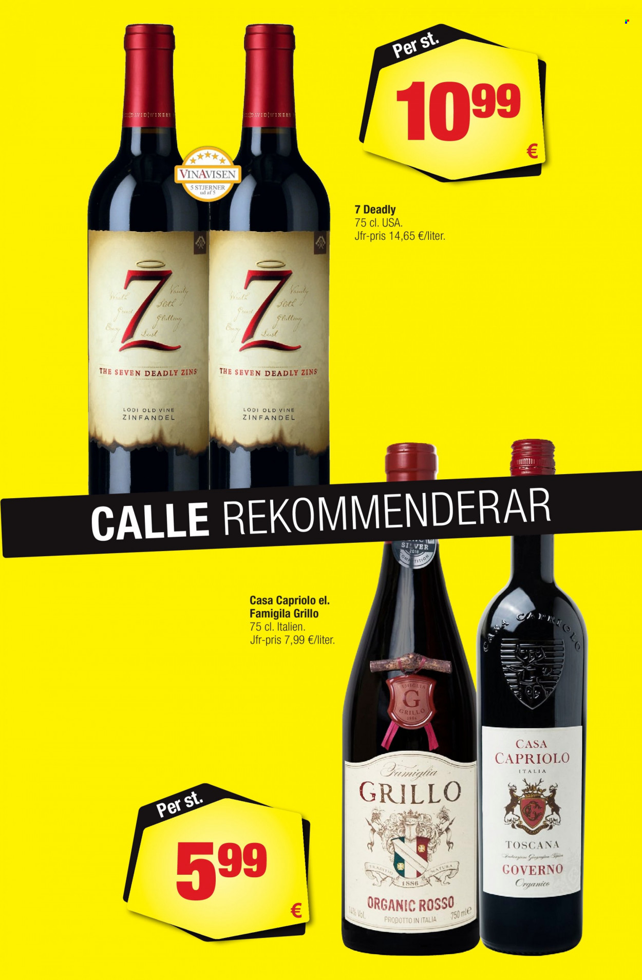 Calle tilbud  - 09.11.2022 - 03.01.2023 - tilbudsprodukter - vin, Zinfandel. Side 17.