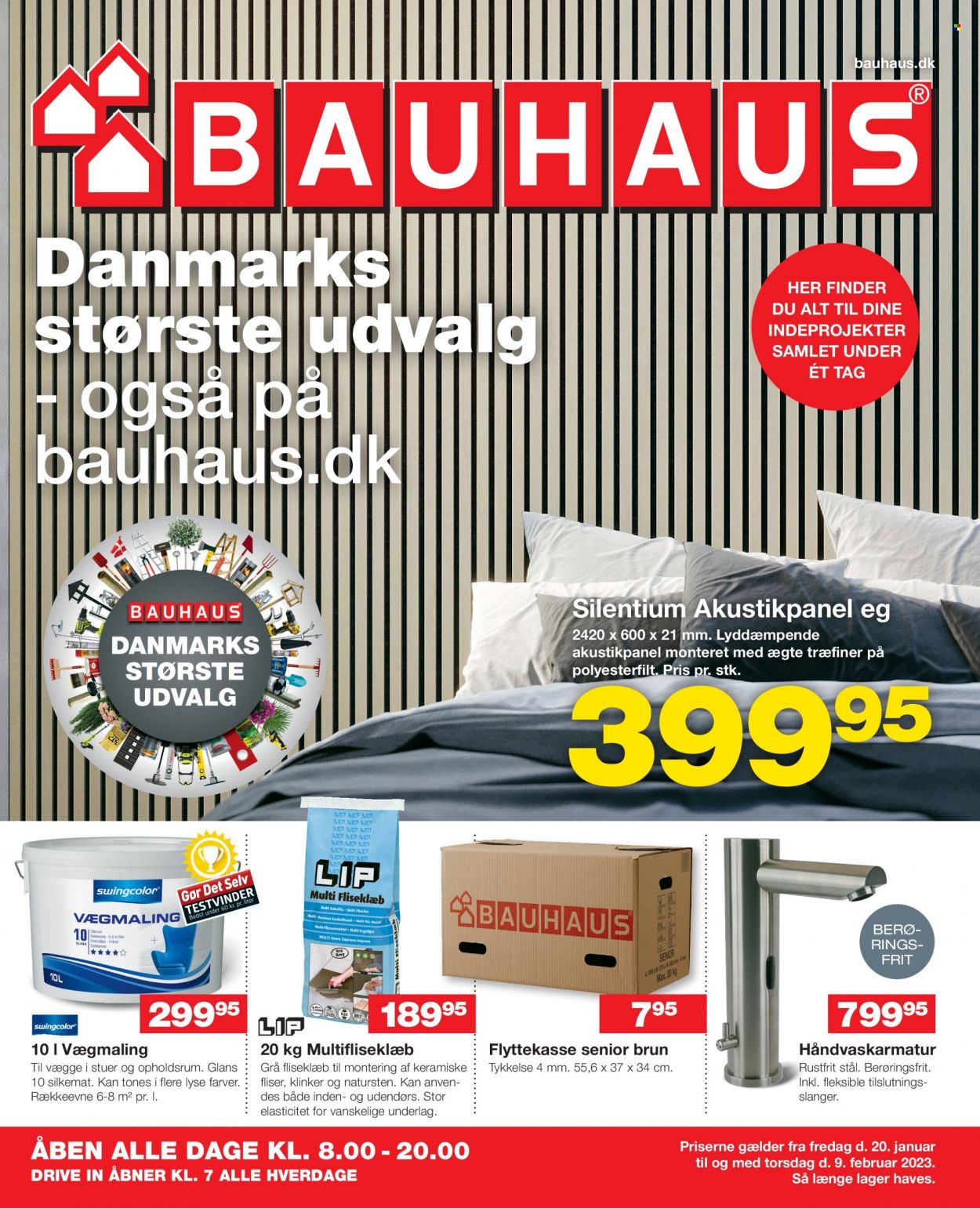 Bauhaus tilbudsavis  - 20.01.2023 - 09.02.2023. Side 1.