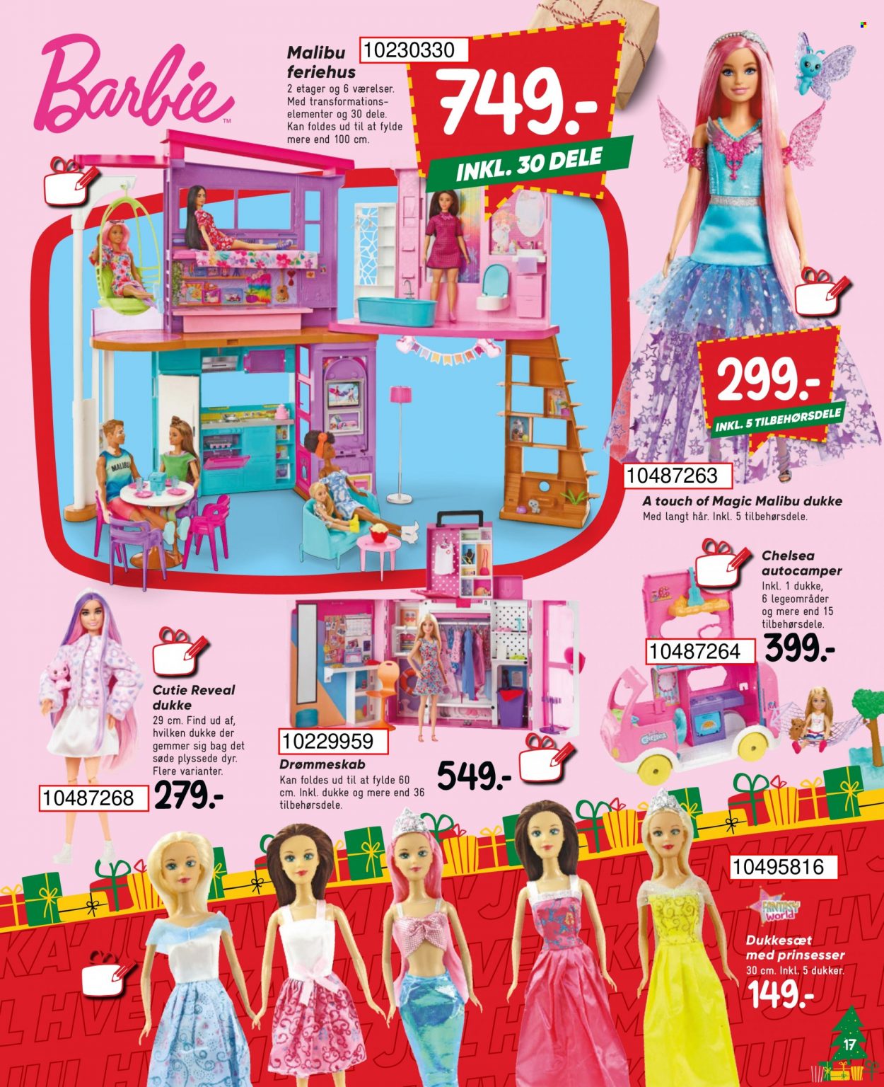 thumbnail - Bilka tilbud  - 13.10.2023 - 31.12.2023 - tilbudsprodukter - Malibu, Barbie, dukke. Side 17.