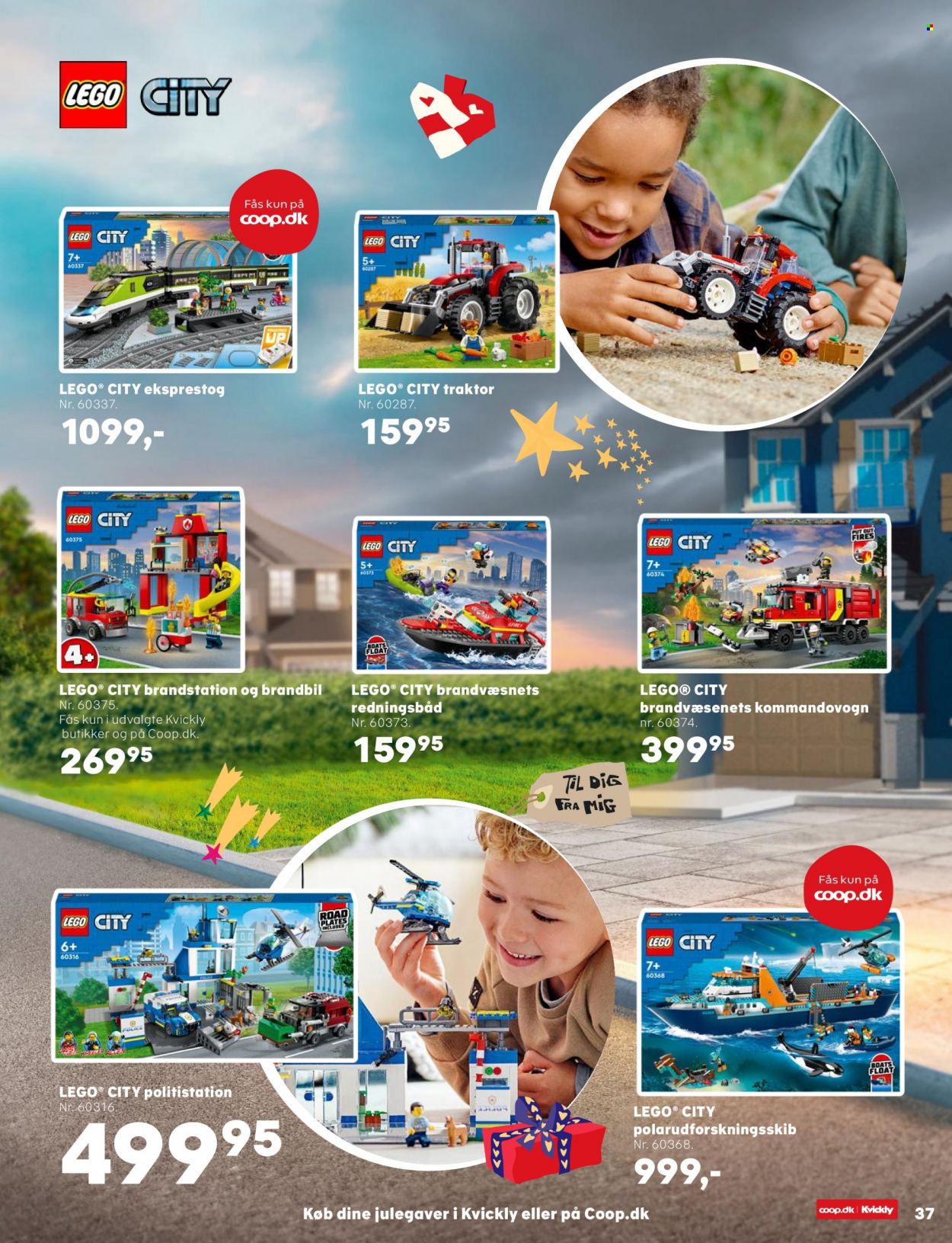 Kvickly tilbud  - 13.10.2023 - 31.12.2023 - tilbudsprodukter - LEGO, Lego City, traktor. Side 37.