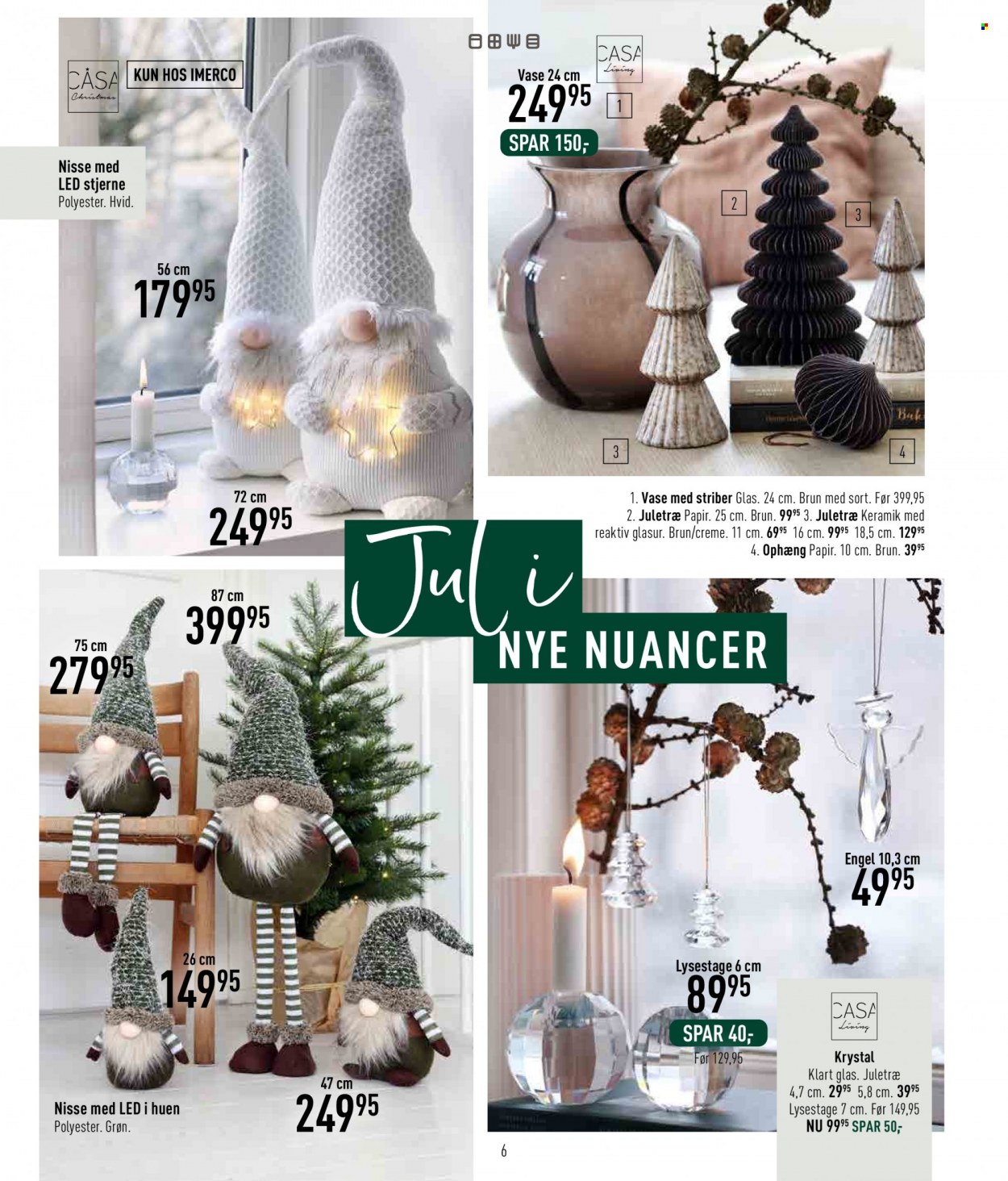 thumbnail - Imerco tilbud  - 10.11.2023 - 31.12.2023 - tilbudsprodukter - vase, lysestage, juletræ. Side 6.