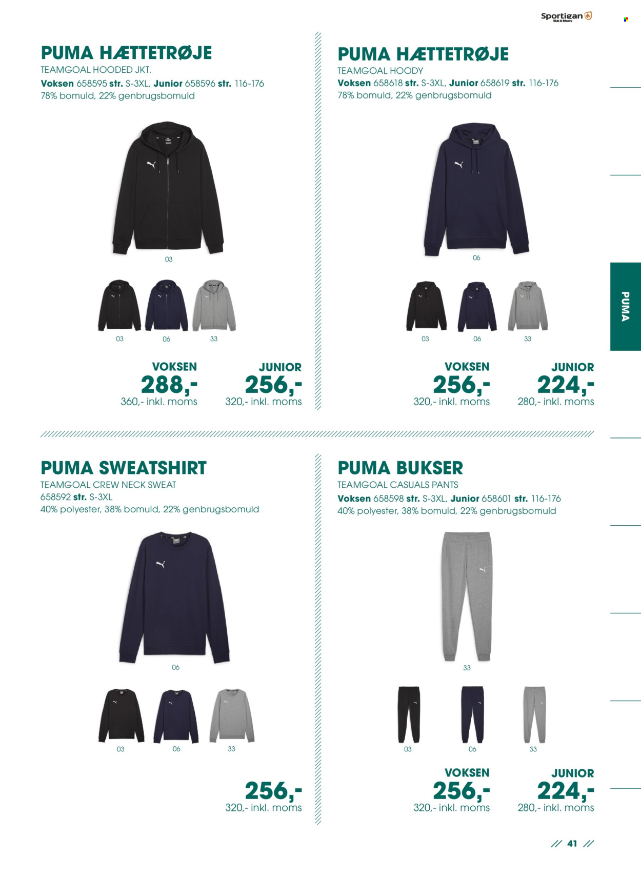 thumbnail - Sportigan tilbud  - tilbudsprodukter - Puma, bukser, sweatshirt. Side 41.