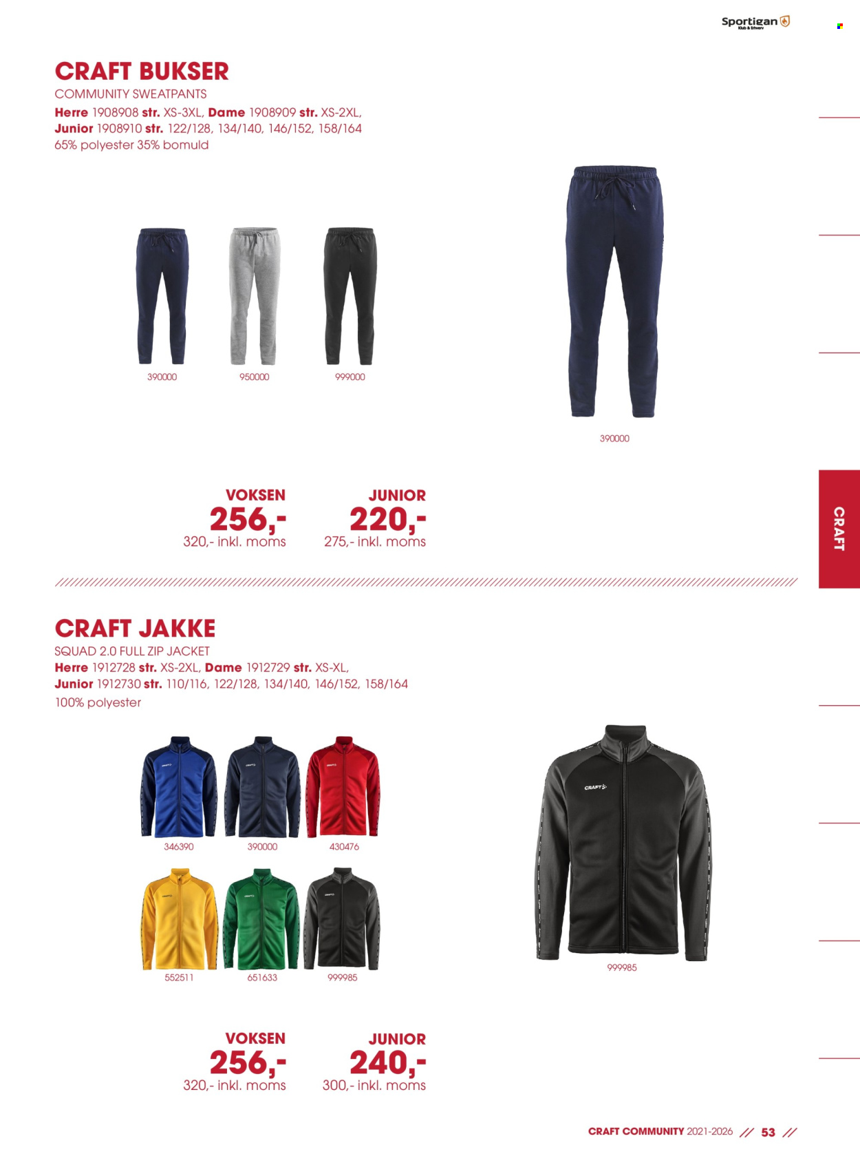 thumbnail - Sportigan tilbud  - tilbudsprodukter - Craft, jakke, bukser. Side 53.