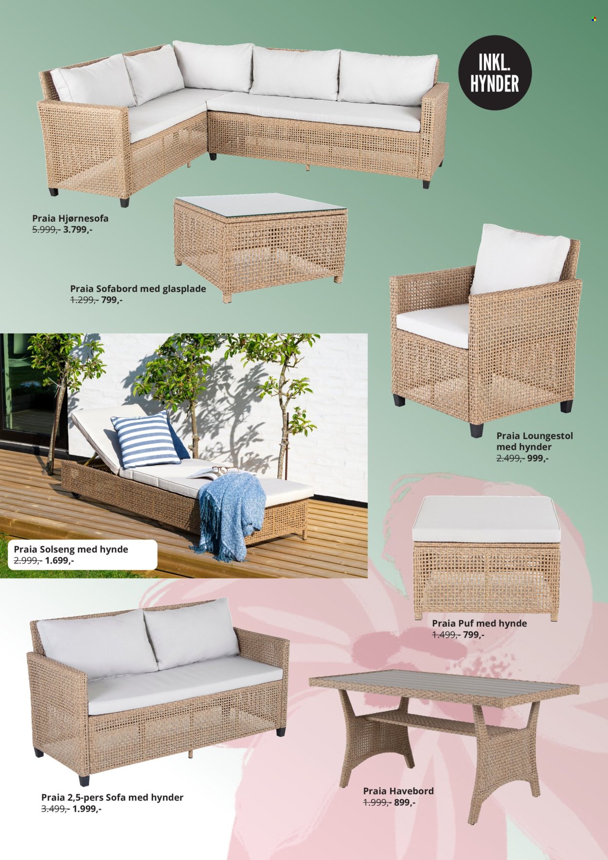 thumbnail - My Home tilbud  - tilbudsprodukter - loungestol, stol, hjørnesofa, sofa, sofabord, puf, solseng. Side 23.