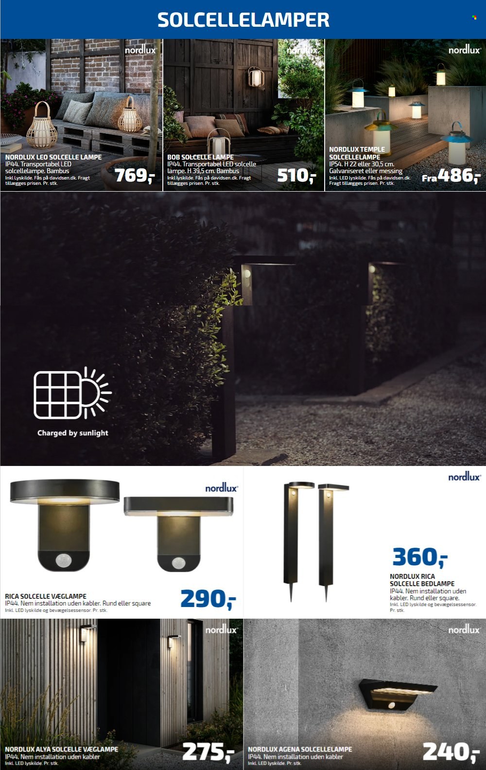 thumbnail - Davidsen tilbud  - tilbudsprodukter - lampe, Nordlux, solcellelampe. Side 7.