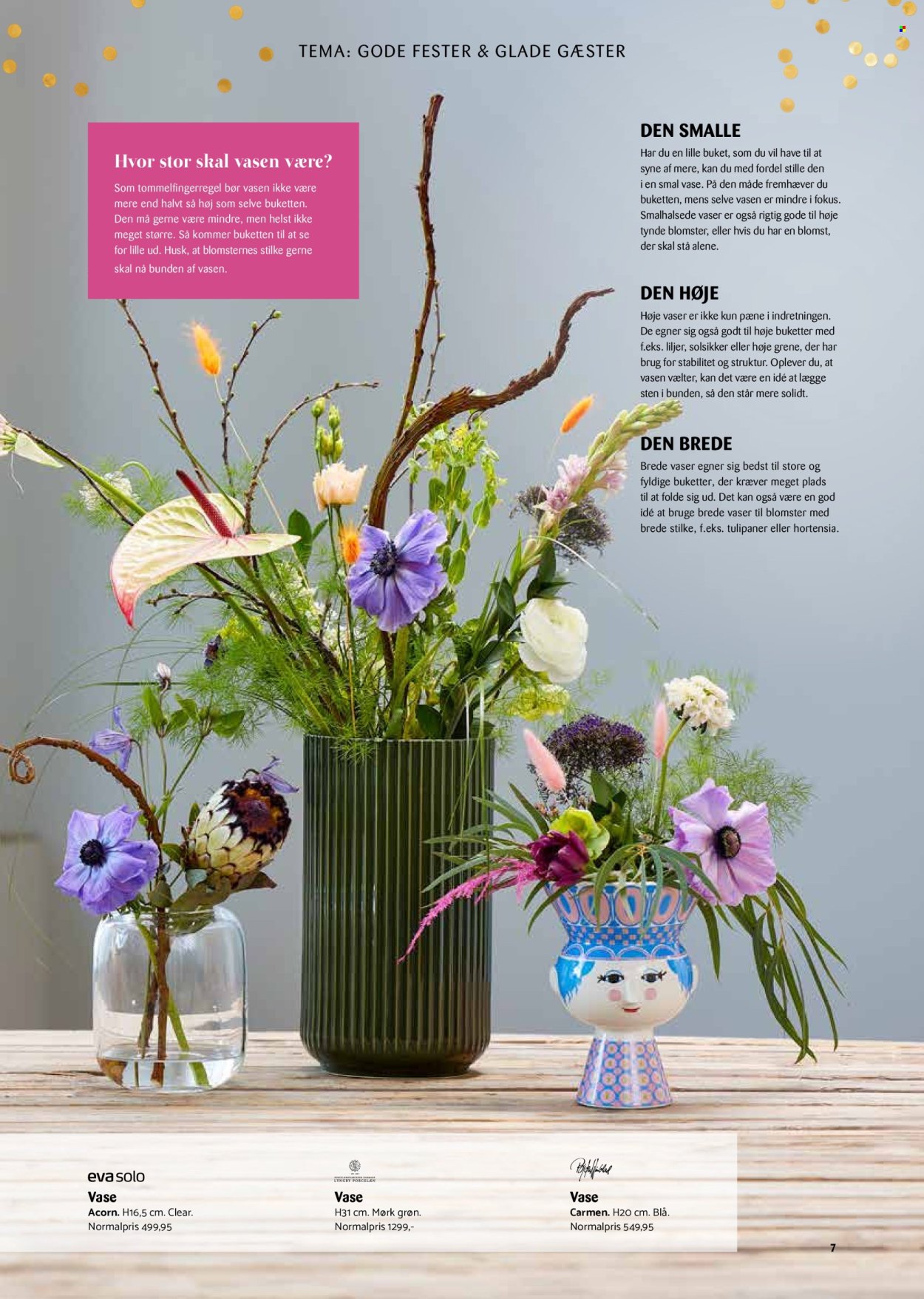 thumbnail - Kop & Kande tilbud  - tilbudsprodukter - skål, vase, hortensia, tulipaner. Side 7.