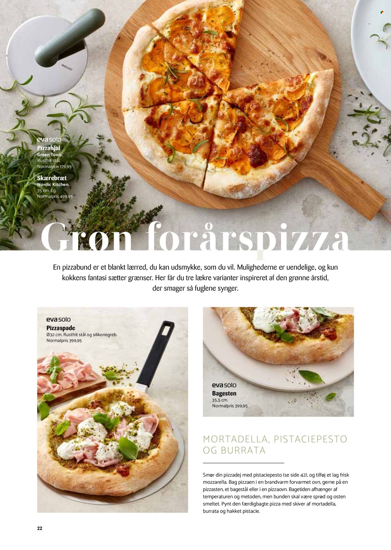 thumbnail - Kop & Kande tilbud  - tilbudsprodukter - pizzaspade, pizzasten, bagestål, skål, skærebræt. Side 22.