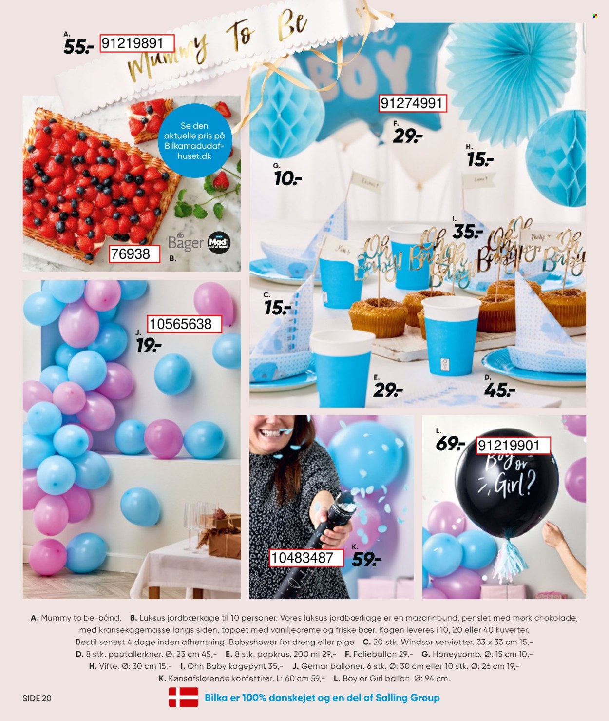 thumbnail - Bilka tilbud  - 1.3.2024 - 31.12.2024 - tilbudsprodukter - chokolade, servietter, ballon. Side 20.