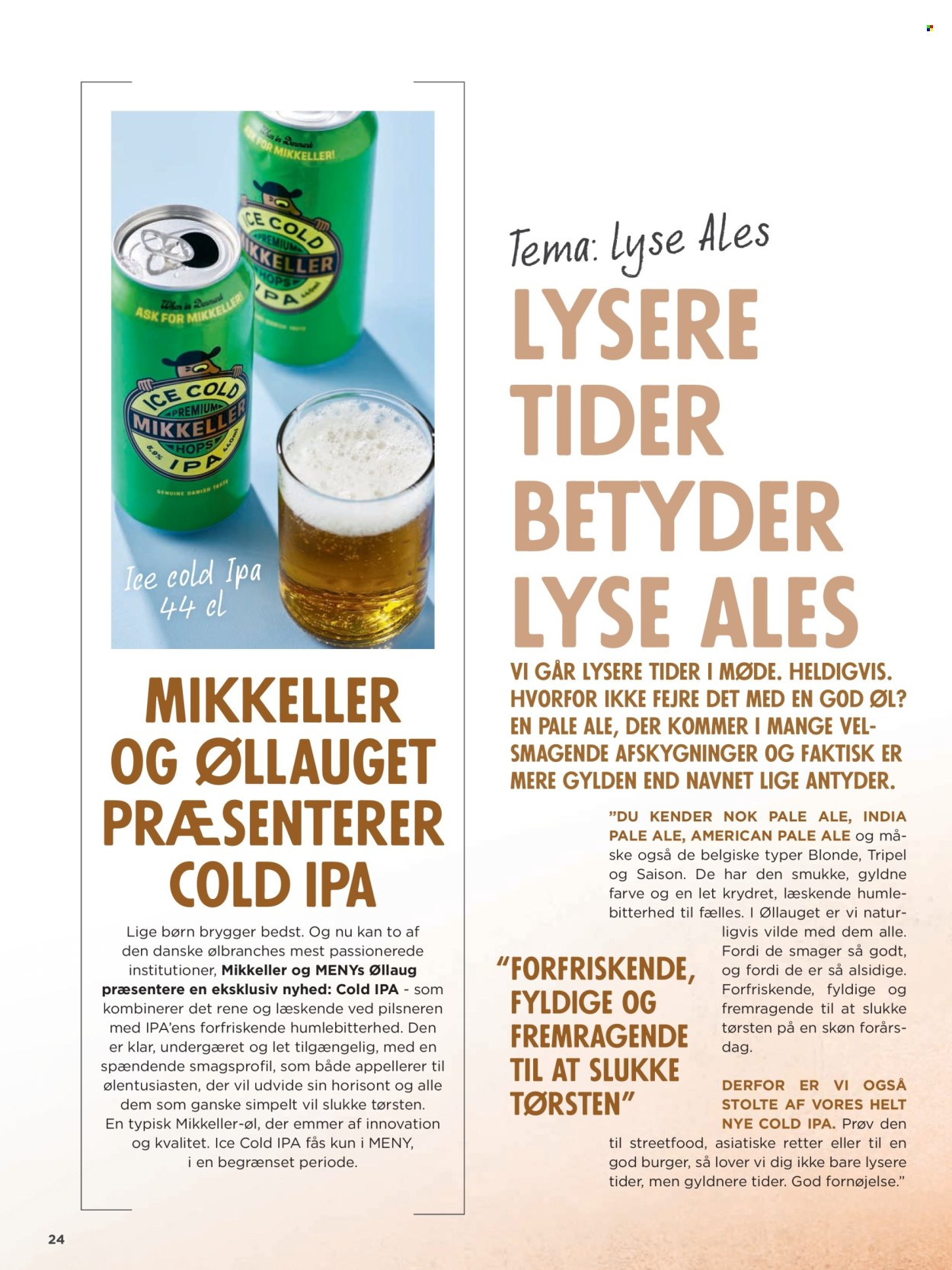 thumbnail - MENY tilbud  - tilbudsprodukter - pale ale, øl, IPA. Side 24.