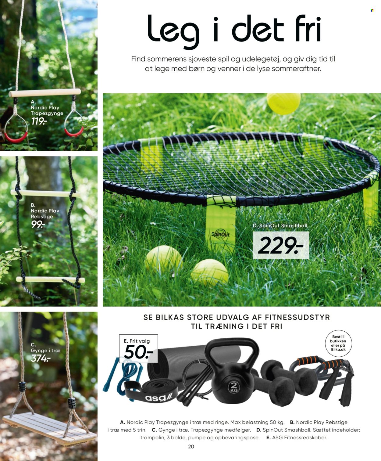 thumbnail - Bilka tilbud  - 22.3.2024 - 16.5.2024 - tilbudsprodukter - trampolin. Side 20.