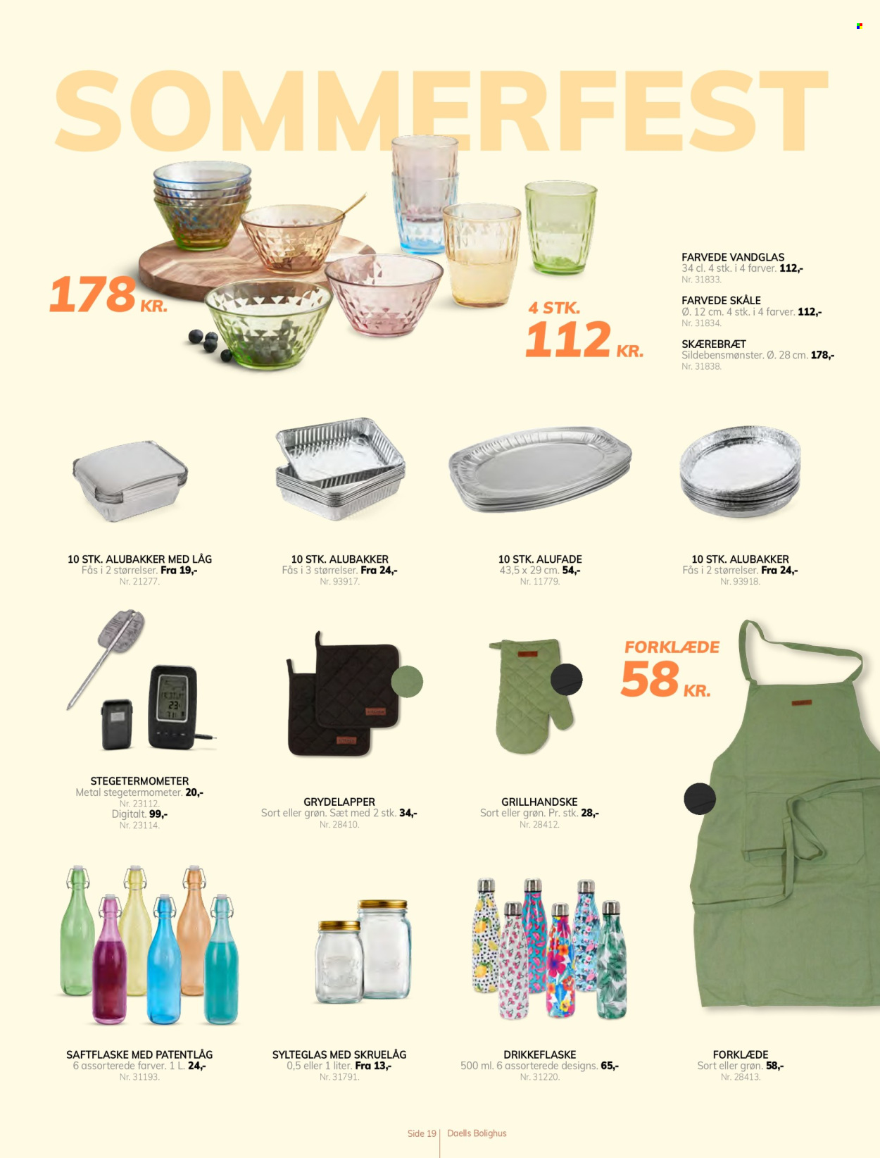 thumbnail - Daells Bolighus tilbud  - tilbudsprodukter - skærebræt, drikkeflaske, sylteglas. Side 19.