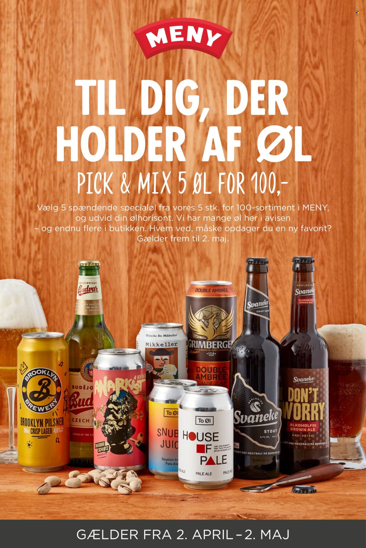 thumbnail - MENY tilbud  - 2.4.2024 - 2.5.2024 - tilbudsprodukter - brown ale, pale ale, øl. Side 1.