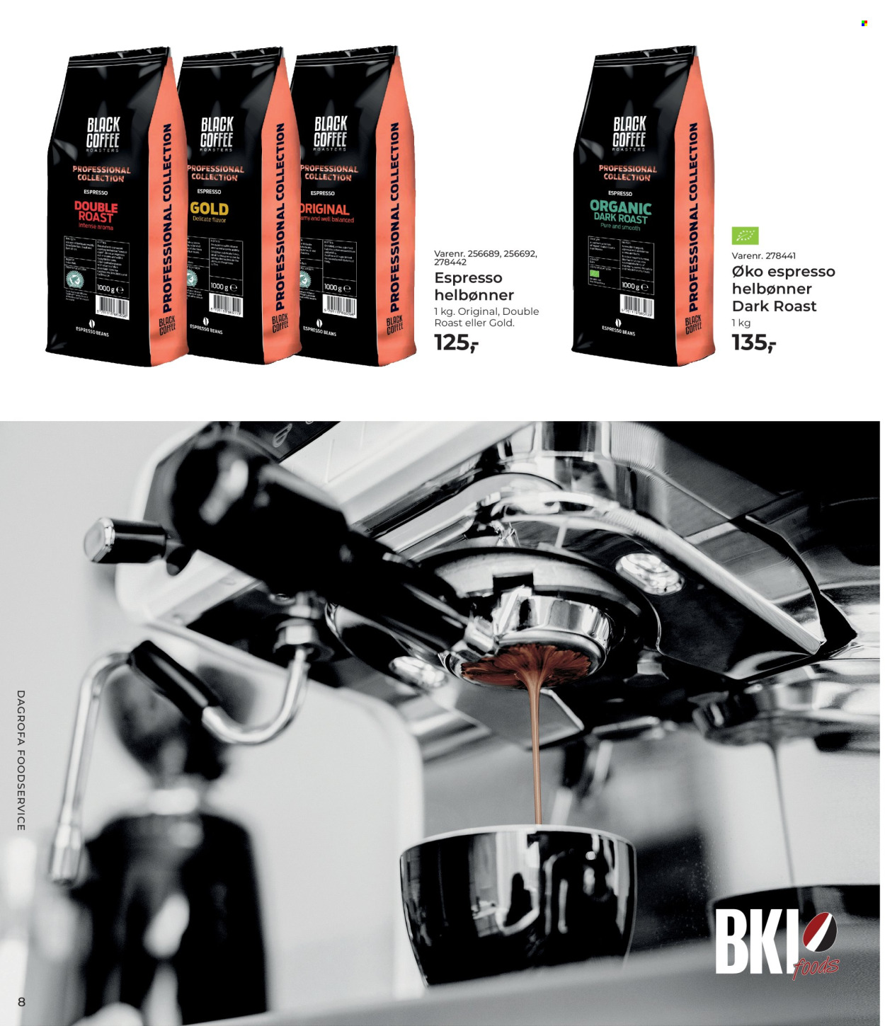 thumbnail - Dagrofa tilbud  - 1.4.2024 - 31.5.2024 - tilbudsprodukter - espresso, hele bønner, hele bønner kaffe. Side 8.