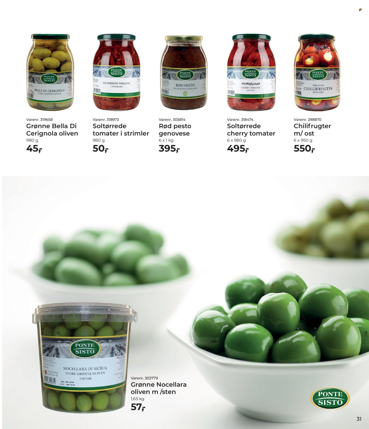 thumbnail - Dagrofa tilbud  - 1.4.2024 - 31.5.2024 - tilbudsprodukter - oliven, tomat, pesto. Side 31.