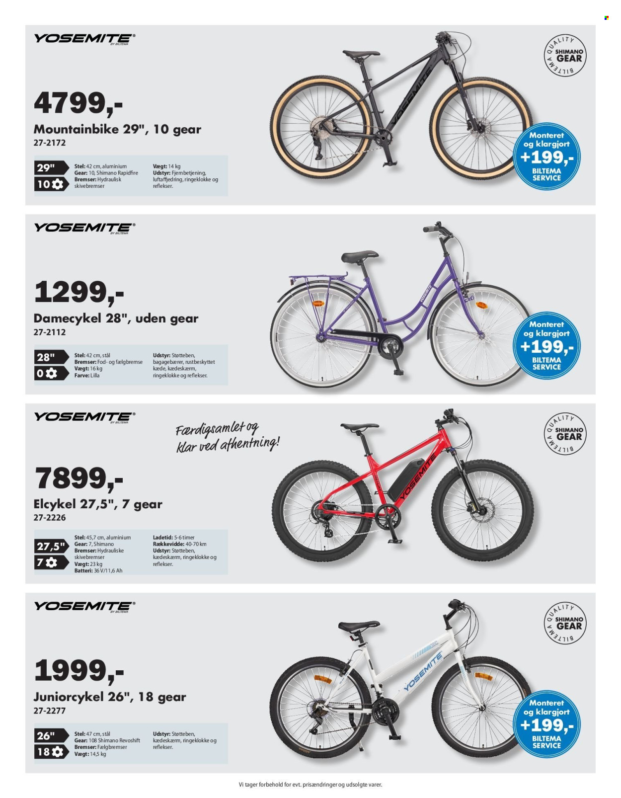 thumbnail - Biltema tilbud  - tilbudsprodukter - damecykel, cykel, mountainbike. Side 9.