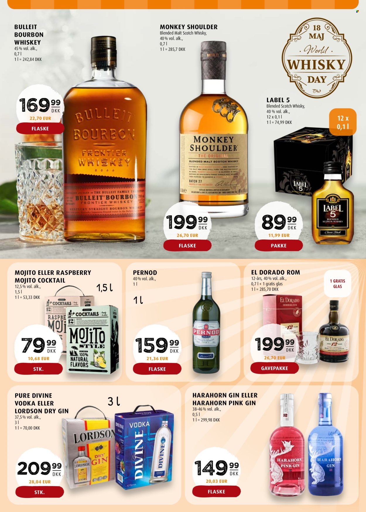thumbnail - Scandinavian Park tilbud  - 18.4.2024 - 22.5.2024 - tilbudsprodukter - Pernod, bourbon, gin, rom, scotch whisky, single malt, vodka, whisky. Side 32.