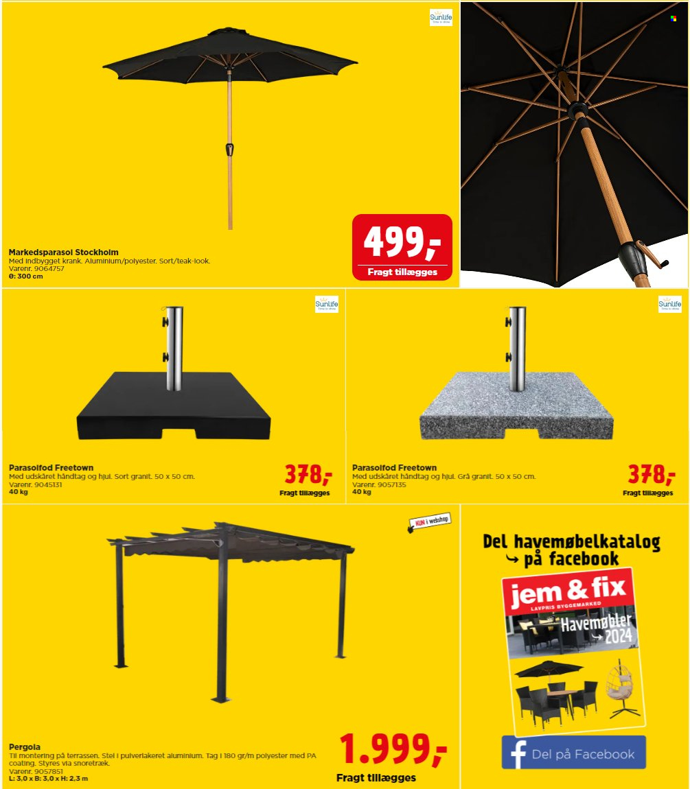 thumbnail - Jem & Fix tilbud  - tilbudsprodukter - parasol, parasolfod. Side 14.