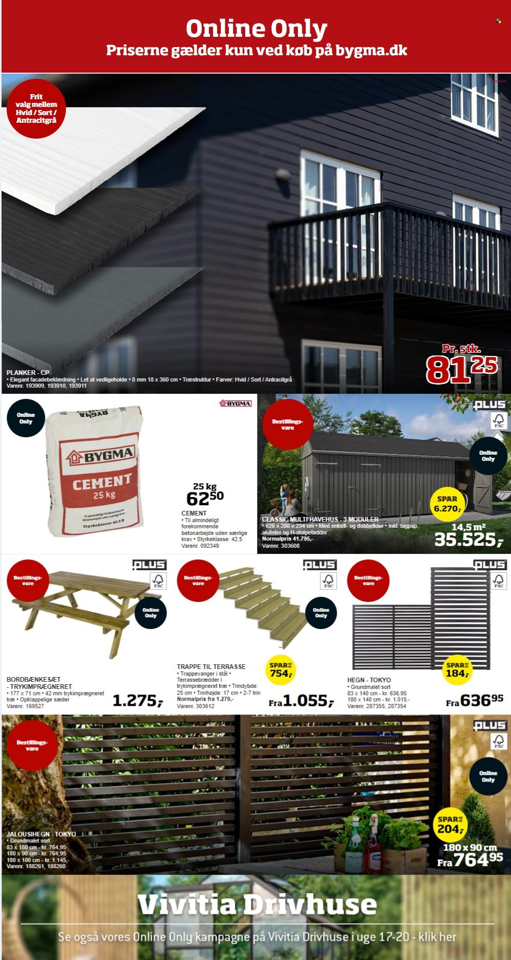 thumbnail - Bygma tilbud  - 22.4.2024 - 19.5.2024 - tilbudsprodukter - terrassebrædder, hegn. Side 25.