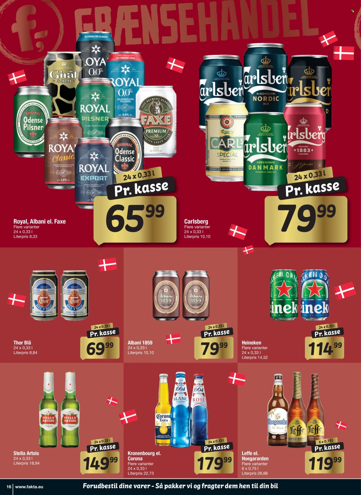 thumbnail - fakta Tyskland tilbud  - 24.4.2024 - 7.5.2024 - tilbudsprodukter - alkoholfri øl, Carlsberg, Heineken, Leffe, Royal Pilsner, Stella Artois, øl, Corona. Side 17.