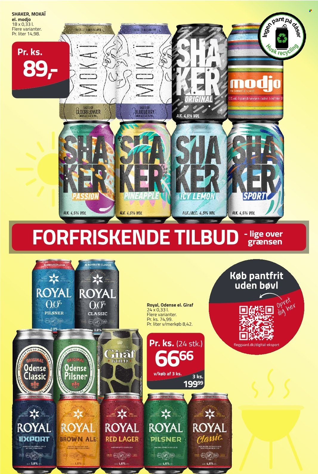 thumbnail - Fleggaard tilbud  - 24.4.2024 - 14.5.2024 - tilbudsprodukter - alkoholfri øl, brown ale, Royal Pilsner, øl, cider, Mokaï. Side 26.
