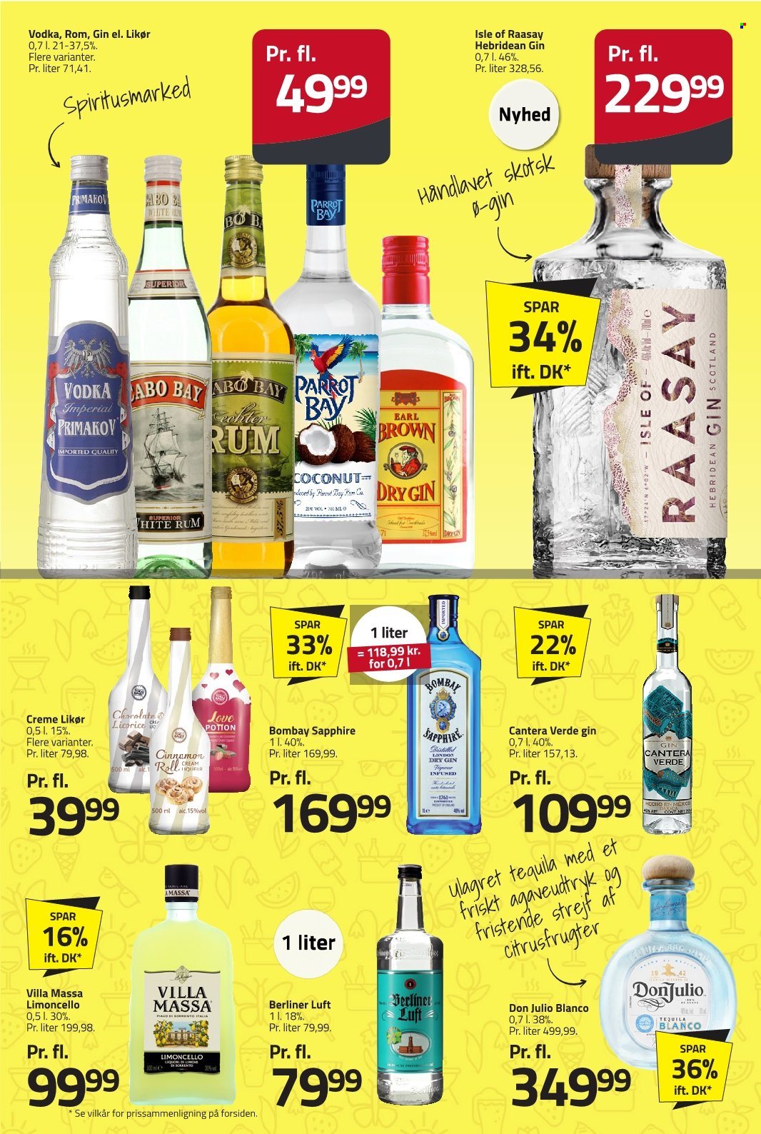 thumbnail - Fleggaard tilbud  - 24.4.2024 - 14.5.2024 - tilbudsprodukter - gin, Limoncello, rom, tequila, vodka. Side 30.