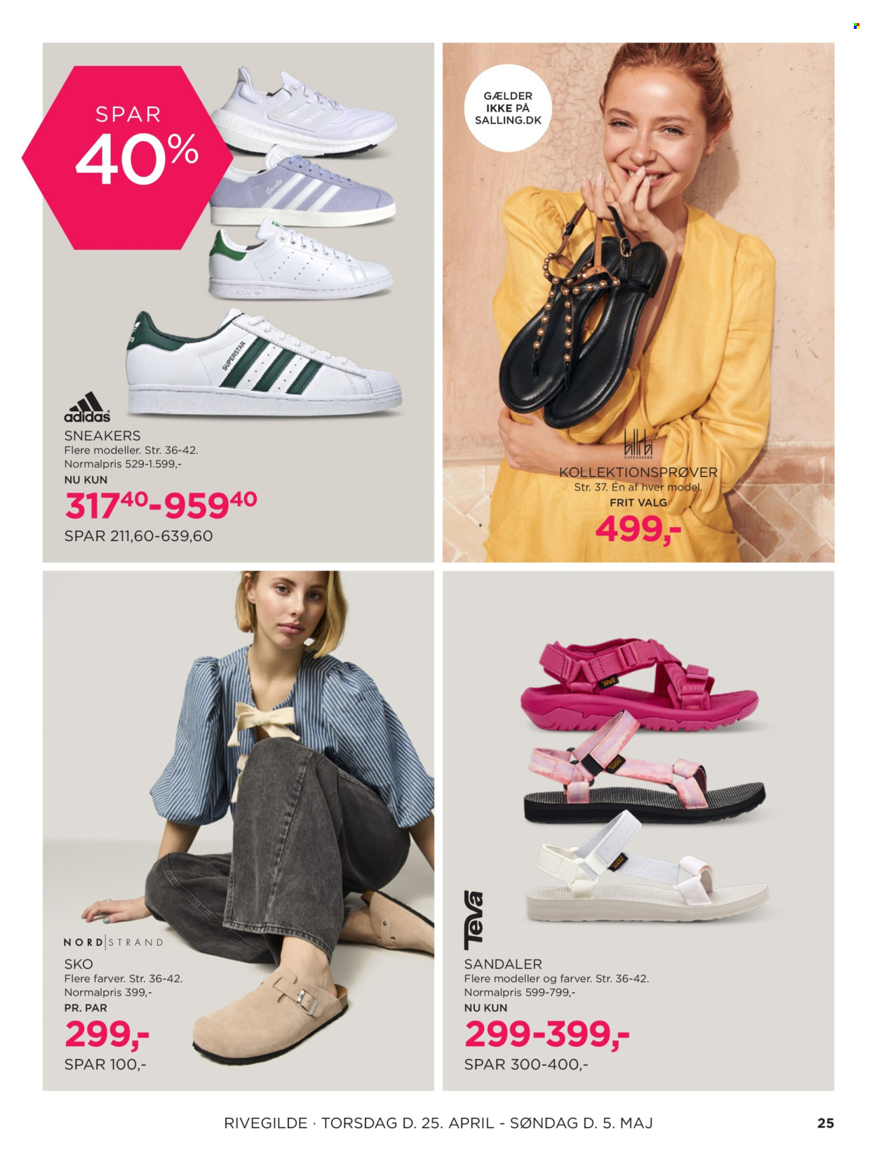 thumbnail - Salling tilbud  - 25.4.2024 - 5.5.2024 - tilbudsprodukter - Adidas, sandaler, sko, Sneakers. Side 25.