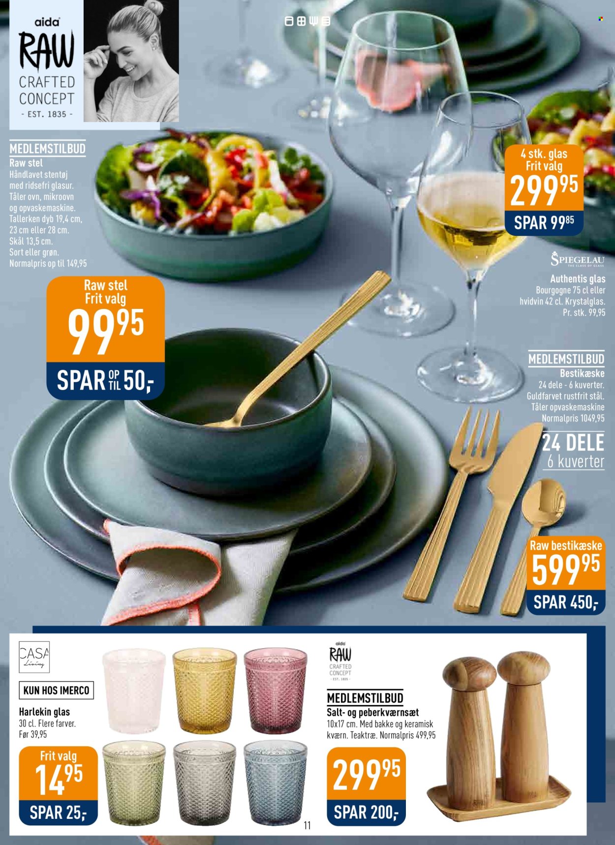 thumbnail - Imerco tilbud  - 26.4.2024 - 26.5.2024 - tilbudsprodukter - glas, serveringsbakke, skål, tallerken, mikrobølgeovn. Side 11.