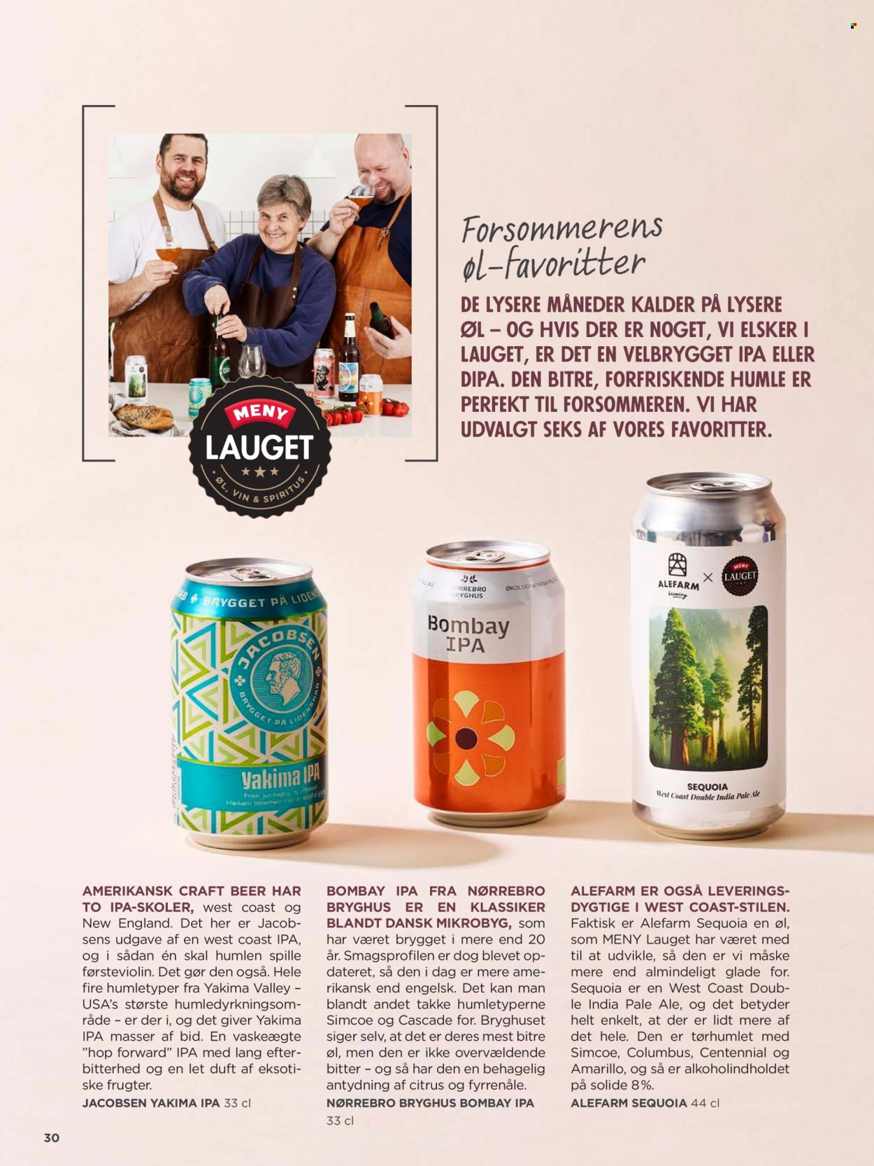 thumbnail - MENY tilbud  - tilbudsprodukter - Jacobsen, pale ale, øl, IPA. Side 30.