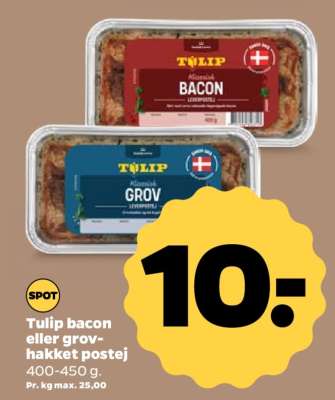 Tulip bacon eller grovhakket postej