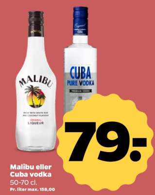 Malibu eller Cuba vodka