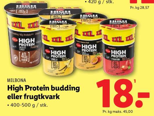 MILBONA High Protein budding eller frugtkvark