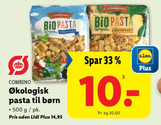 COMBINO Økologisk pasta til børn