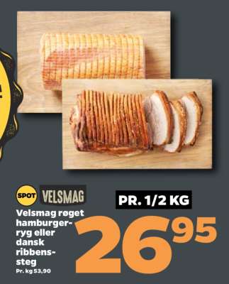 Velsmag røget hamburgerryg eller dansk ribbensteg
