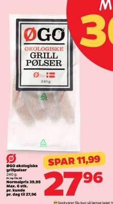 ØGO økologiske grillpølser