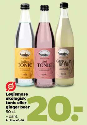 Løgismose økologisk tonic eller ginger beer
