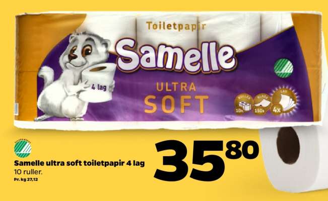 Samelle ultra soft toiletpapir 4 lag
