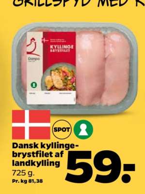 Dansk kyllingebrystfilet af landkylling