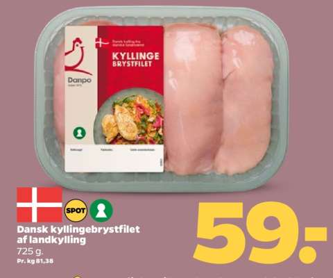 Dansk kyllingebrystfilet af landkylling