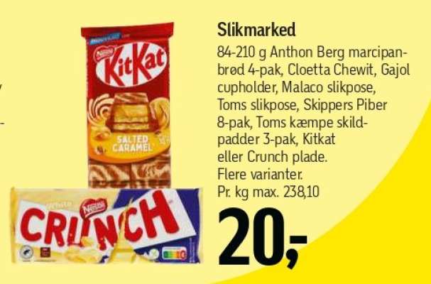 Kitkat eller Crunch plade
