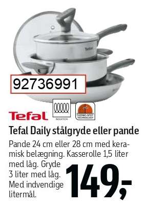 Tefal Daily stålgryde eller pande