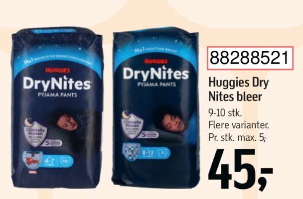Huggies Dry Nites bleer