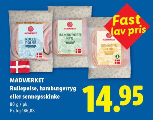 MADVÆRKET Rullepølse, hamburgerryg eller sennepsskinke
