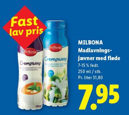 MILBONA Madlavnings-jævner med fløde
