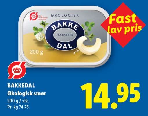 BAKKEDAL Økologisk smør