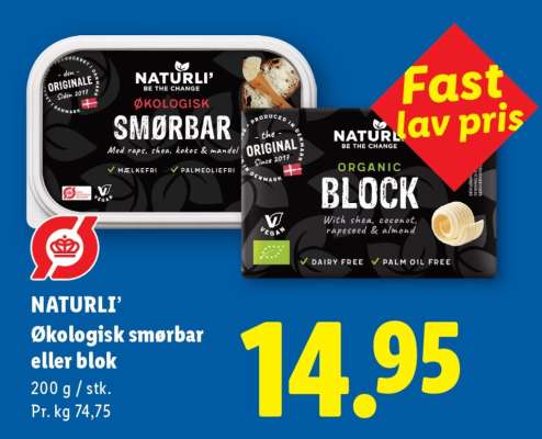 NATURLI’ Økologisk smørbar eller blok