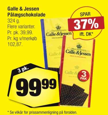 Galle & Jessen pålægschokolade