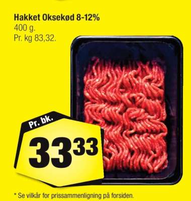 Hakket oksekød 8-12%